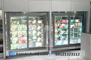 شیرینی فروشی قندیل 8 یخچال ایستاده تمام دکوری مخصوص نگهداری کیک شیرینی فروشی قندیل