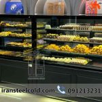 ویترین شیرینی خشک تمام شیشه قنادی وانیک