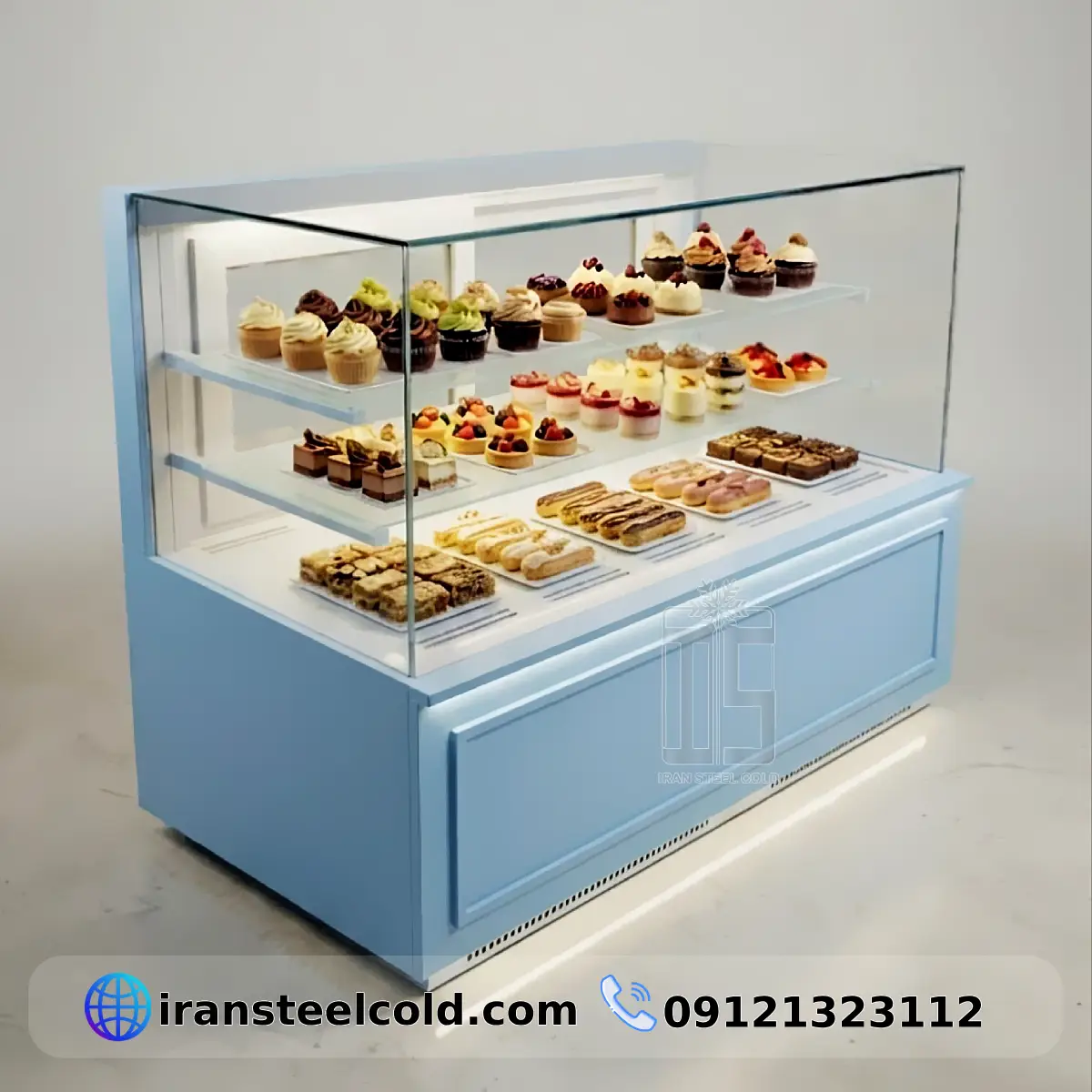 یخچال شو کیک مدل ساتینا-آبی